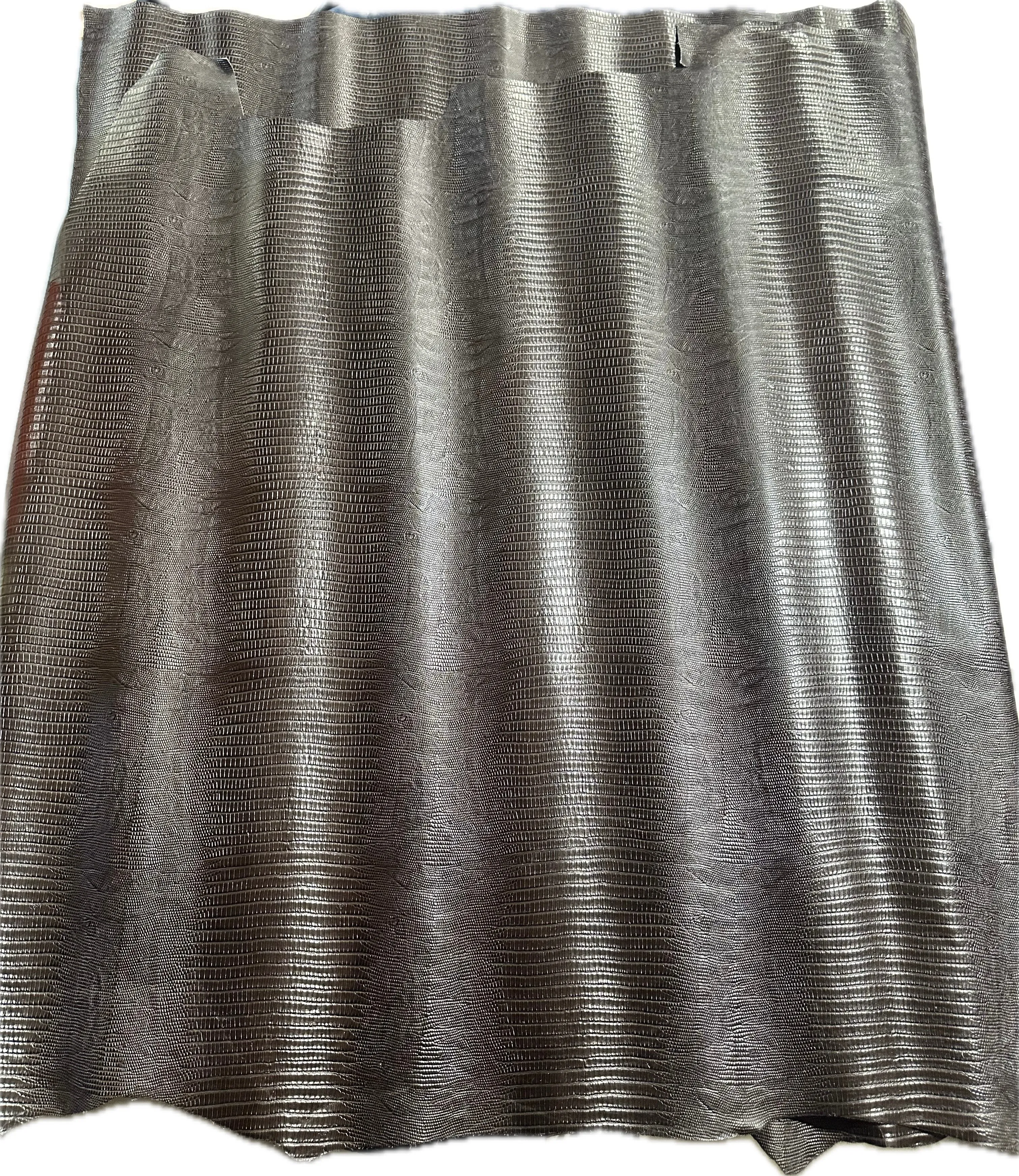 Croc Print Dark Brown Calf Leather