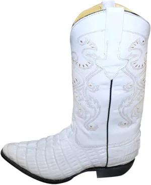 Crocodile Alligator Design Genuine Leather Handcrafted Cowboy Men Western Boots
