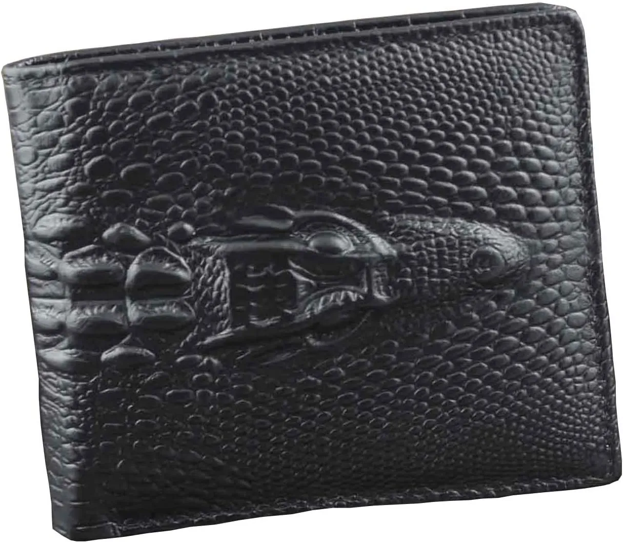 Crocodile Alligator Head Real Leather Men Bifold Slim Coin bill Wallet Purse