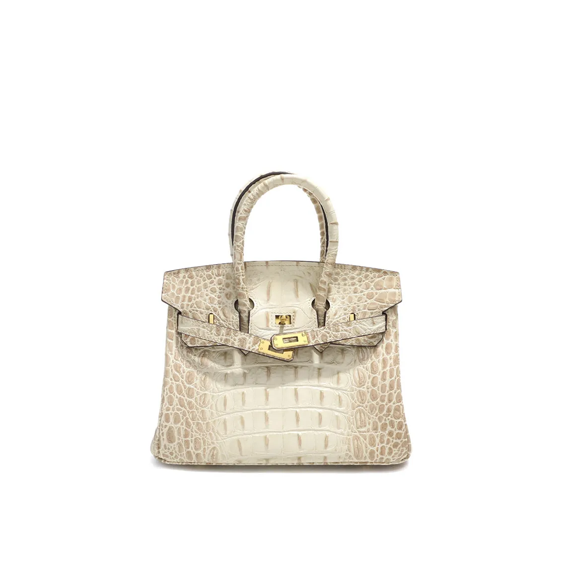 Crocodile Embossed Leather Inspired Trendy Berkin 30 Bag