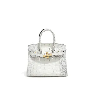 Crocodile Embossed Leather Inspired Trendy Berkin 30 Bag