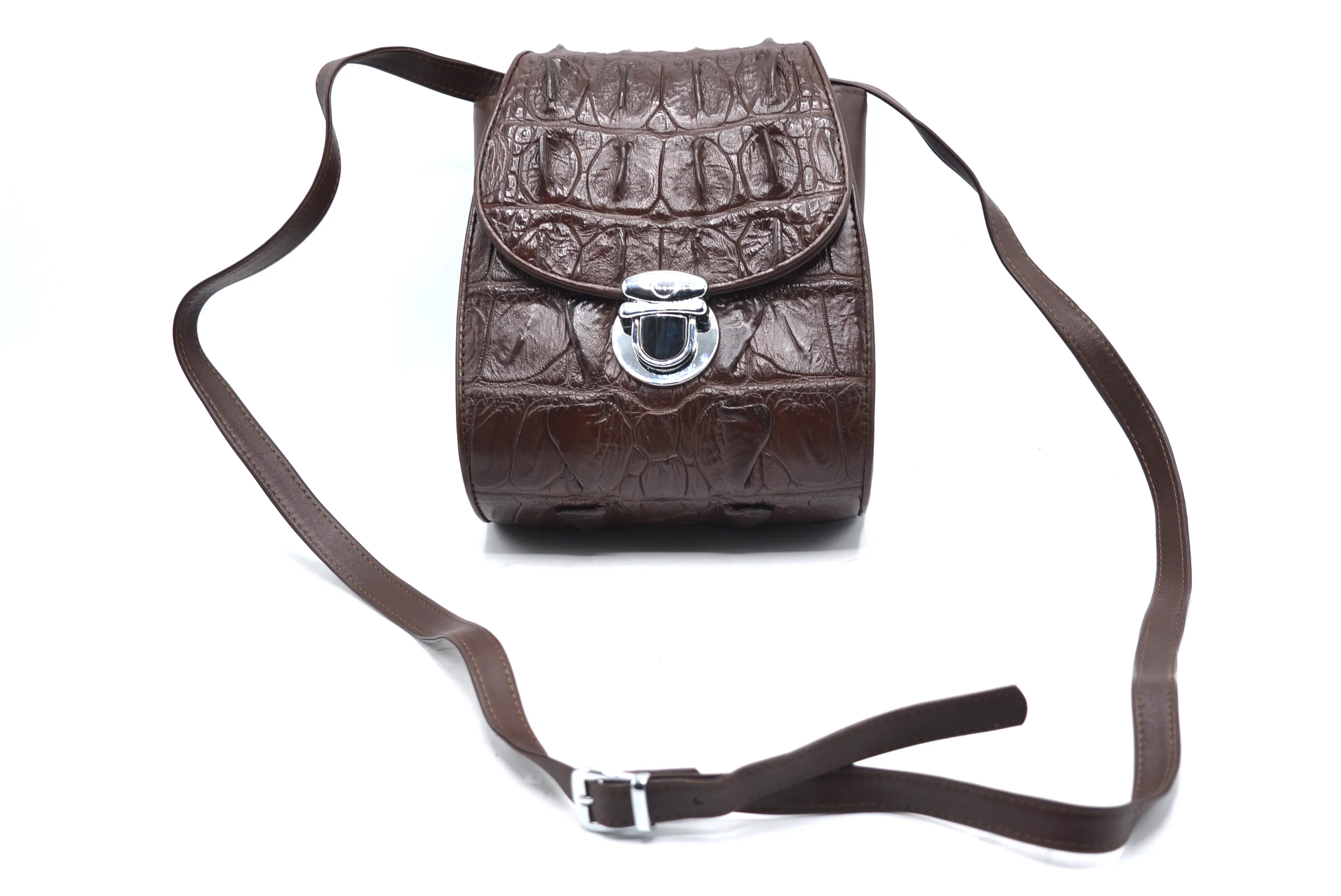 Crocodile Leather Crossbody Bag