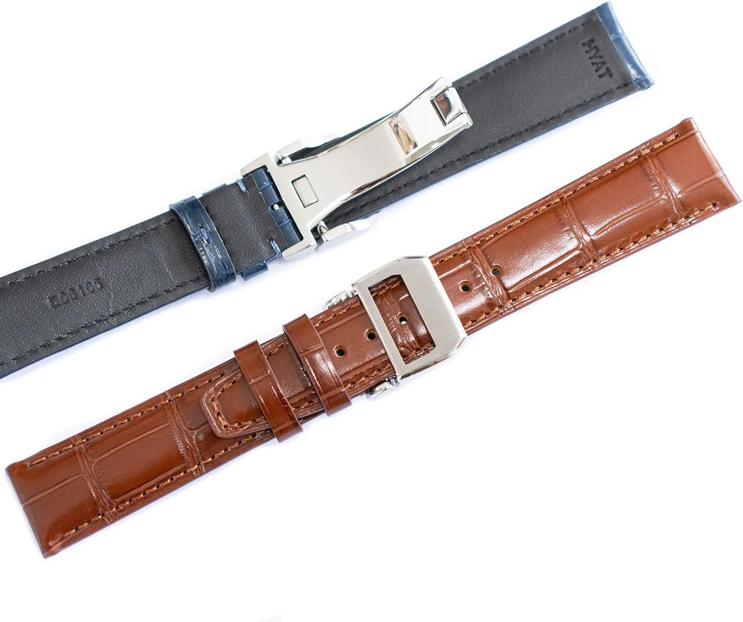 Crocodile Leather Straps For IWC Portuguese Watches, Croco Watch Band With Deployment Clasp For IWC Portofino Watches