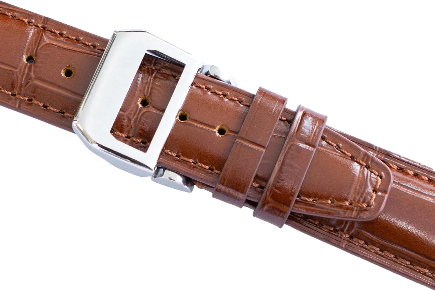 Crocodile Leather Straps For IWC Portuguese Watches, Croco Watch Band With Deployment Clasp For IWC Portofino Watches