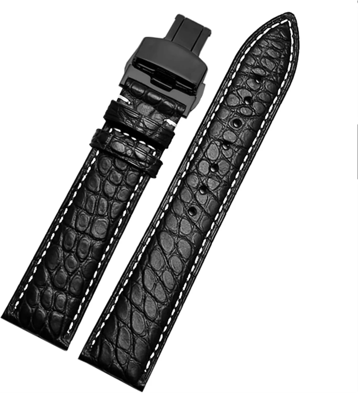 Crocodile leather watchband for any brand wristband 12 13 14 15mm straps with folding clasp