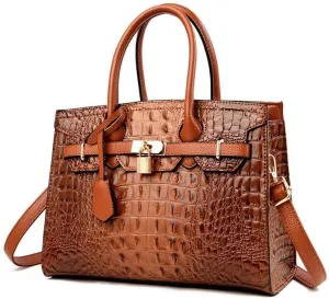 cross-body bag Crocodile Print Leather Handbag