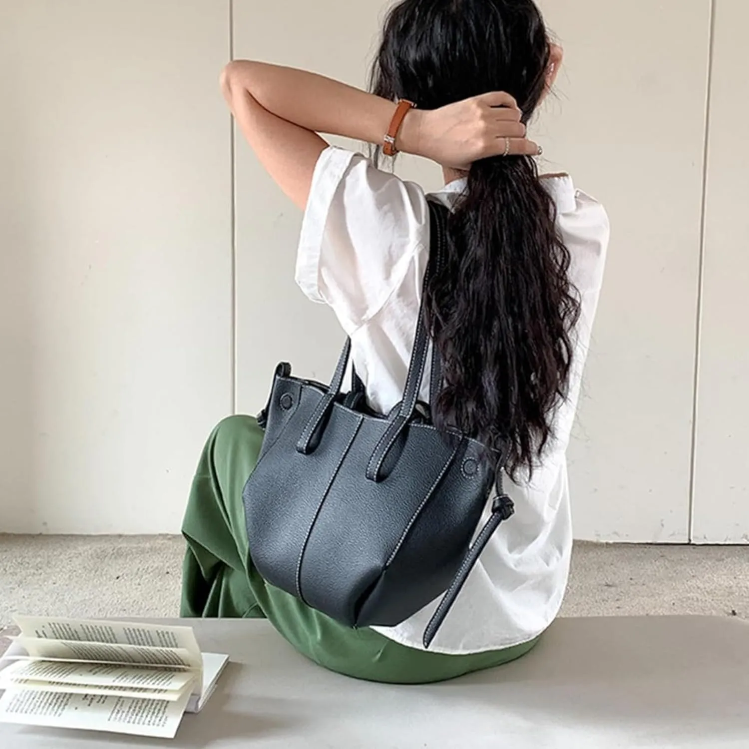 Crossbody Bags for Women Trendy Small Tote Bag Cross Body Purses Faux Leather Handbag
