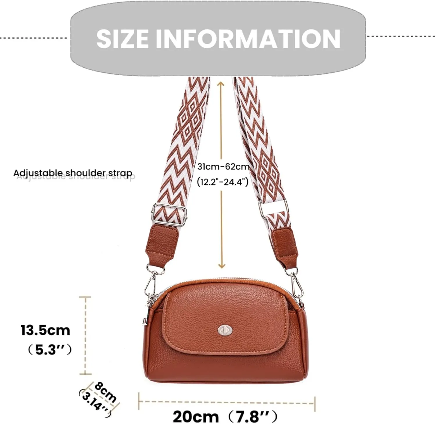 Crossbody Bags for Women, Vegan Leather Crossbody Purses with Wide Strap