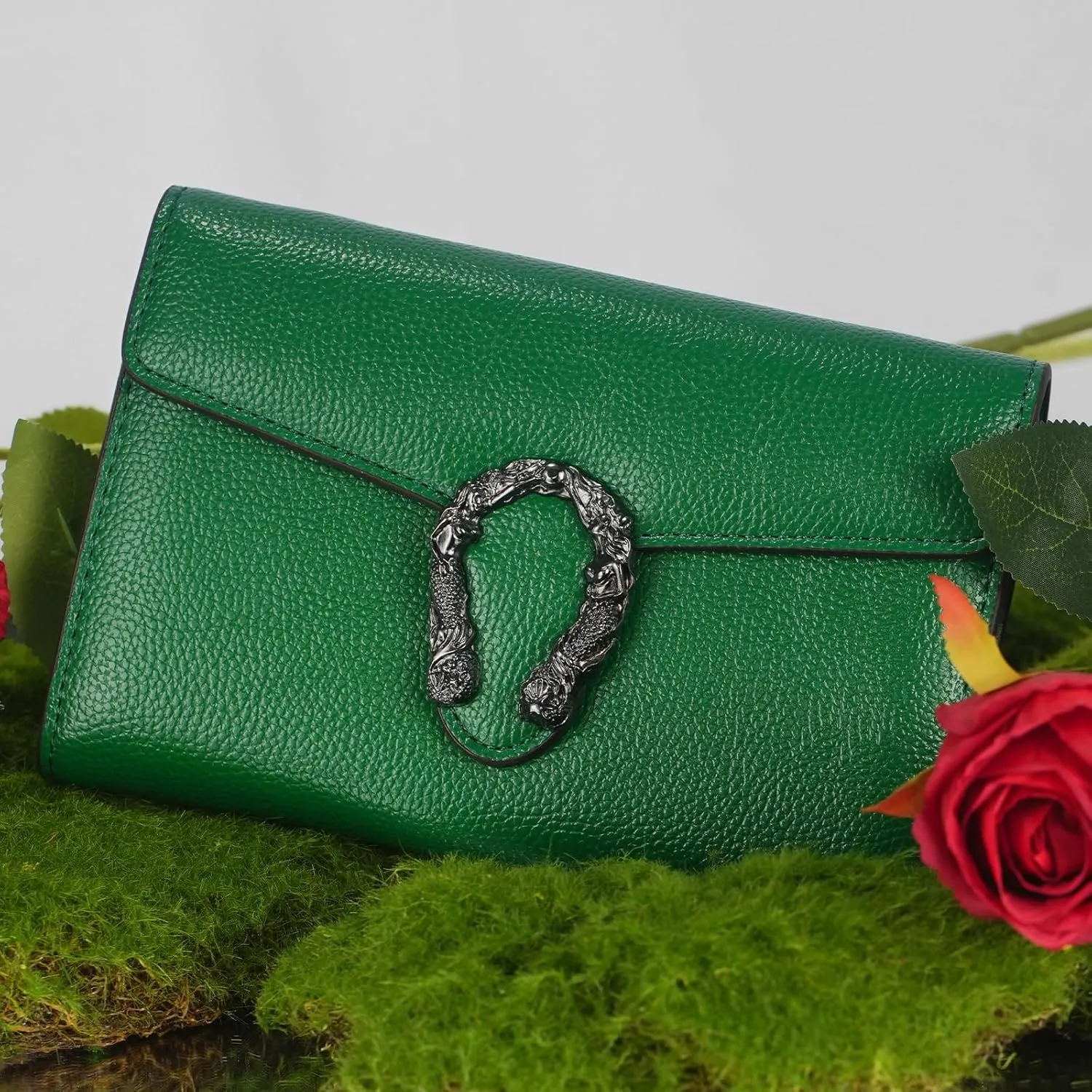 Crossbody Chain Purses for Women - Crocodile Snake Pattern Leather Shoulder Handbags Evening Clutch Satchel Bags