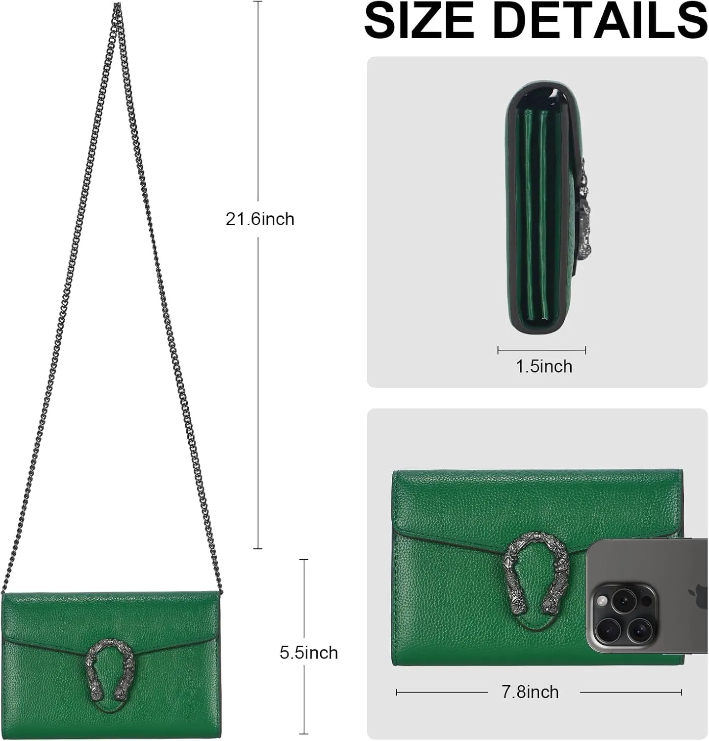 Crossbody Chain Purses for Women - Crocodile Snake Pattern Leather Shoulder Handbags Evening Clutch Satchel Bags
