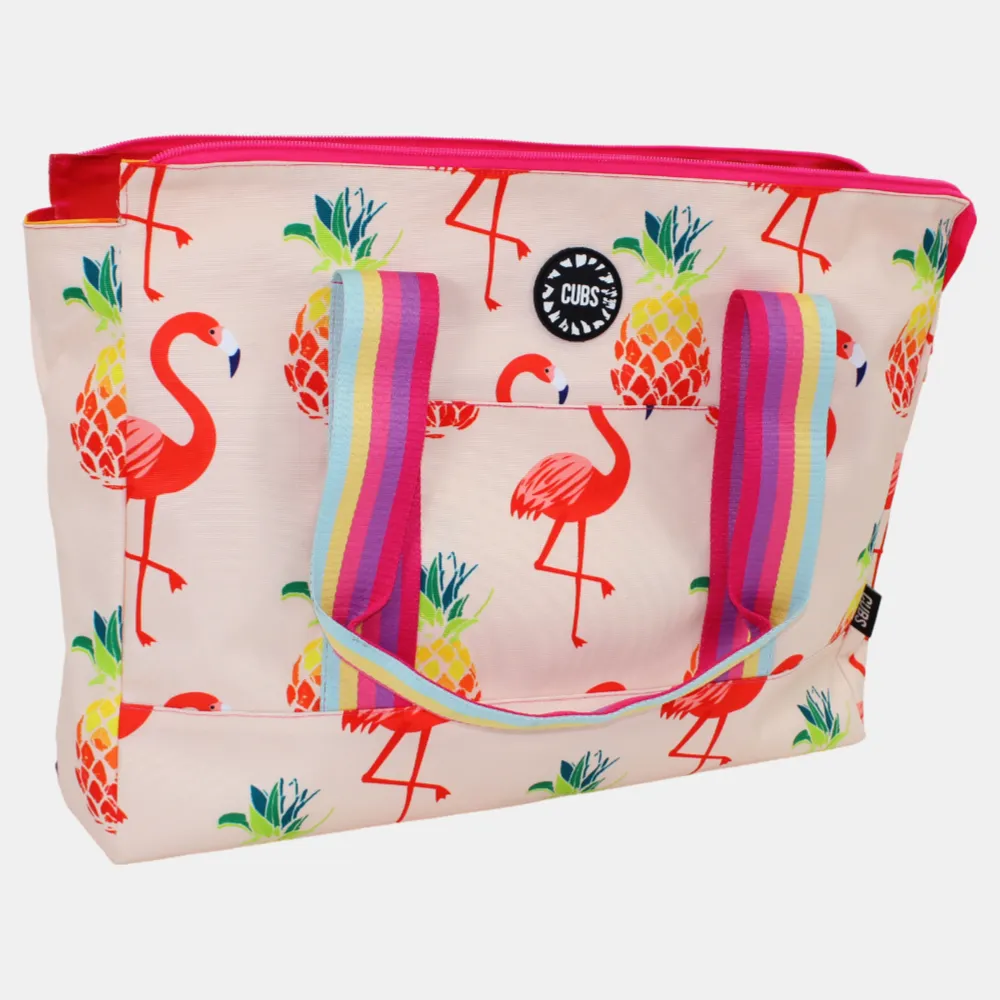 Cubs Beach Bag – Peachy Flamingos & Tie Dye