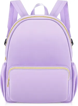 Cunno 1 Piece Nylon Backpack for School Preppy Bookbags Bulk Girls Boys School Bags Toddler Backpack Waterproof Travel Bag (Purple)