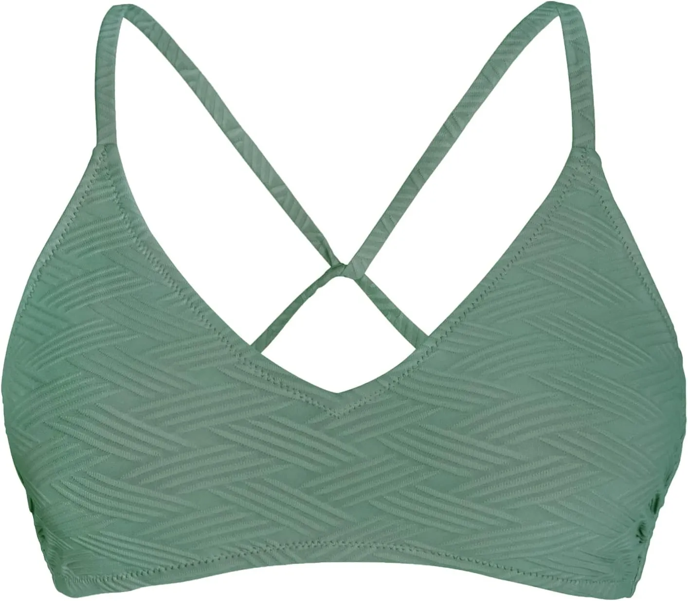 CUPSHE Bikini Top for Women Bathing Suit Criss Cross Self Tie Spaghetti Straps V Neck