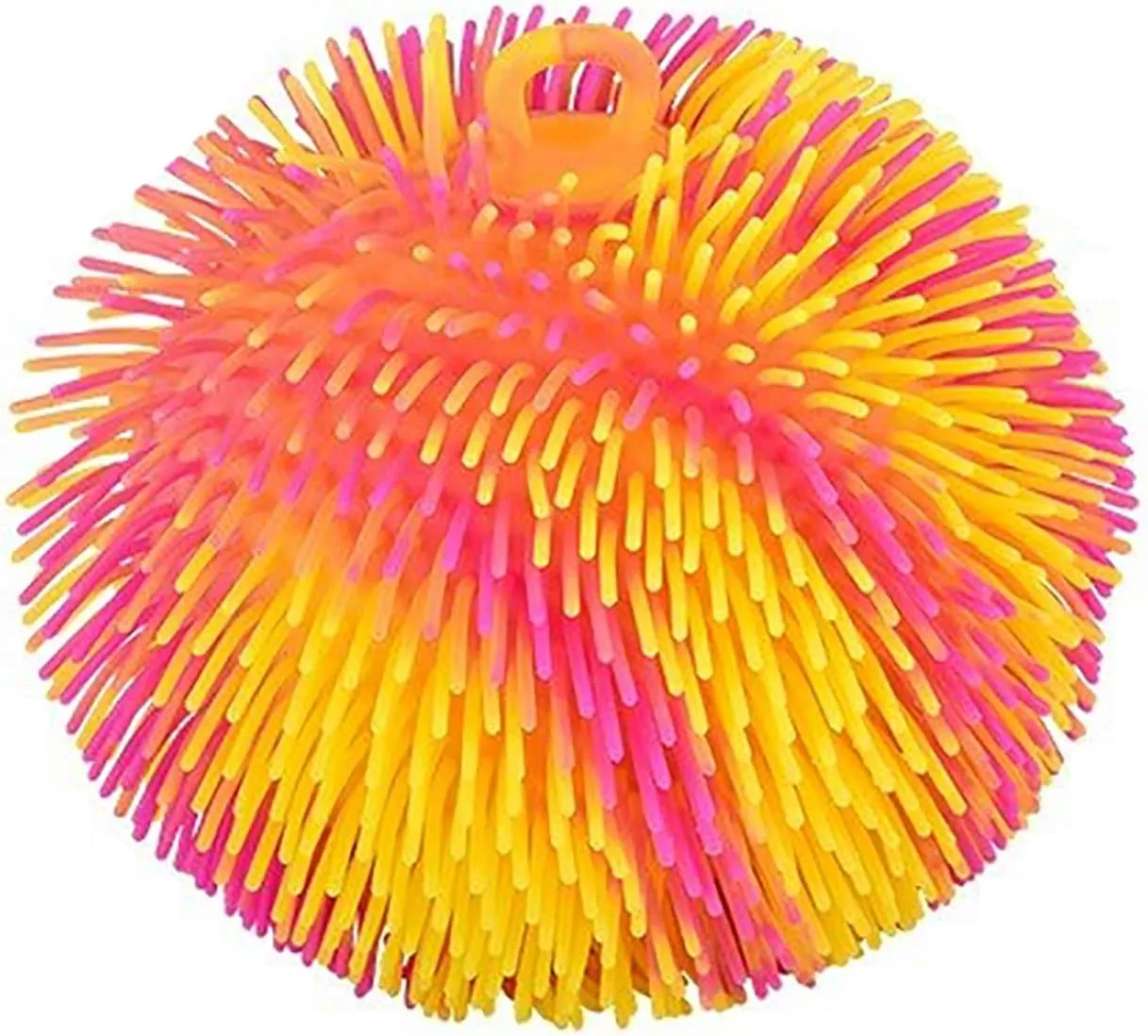Curious Minds Busy Bags 1 Yellow/Pink Multi-Color Tie Dye Swirl Jumbo 8" Puffer Ball - Sensory Therapy Fidget Stress Ball - OT Autism SPD