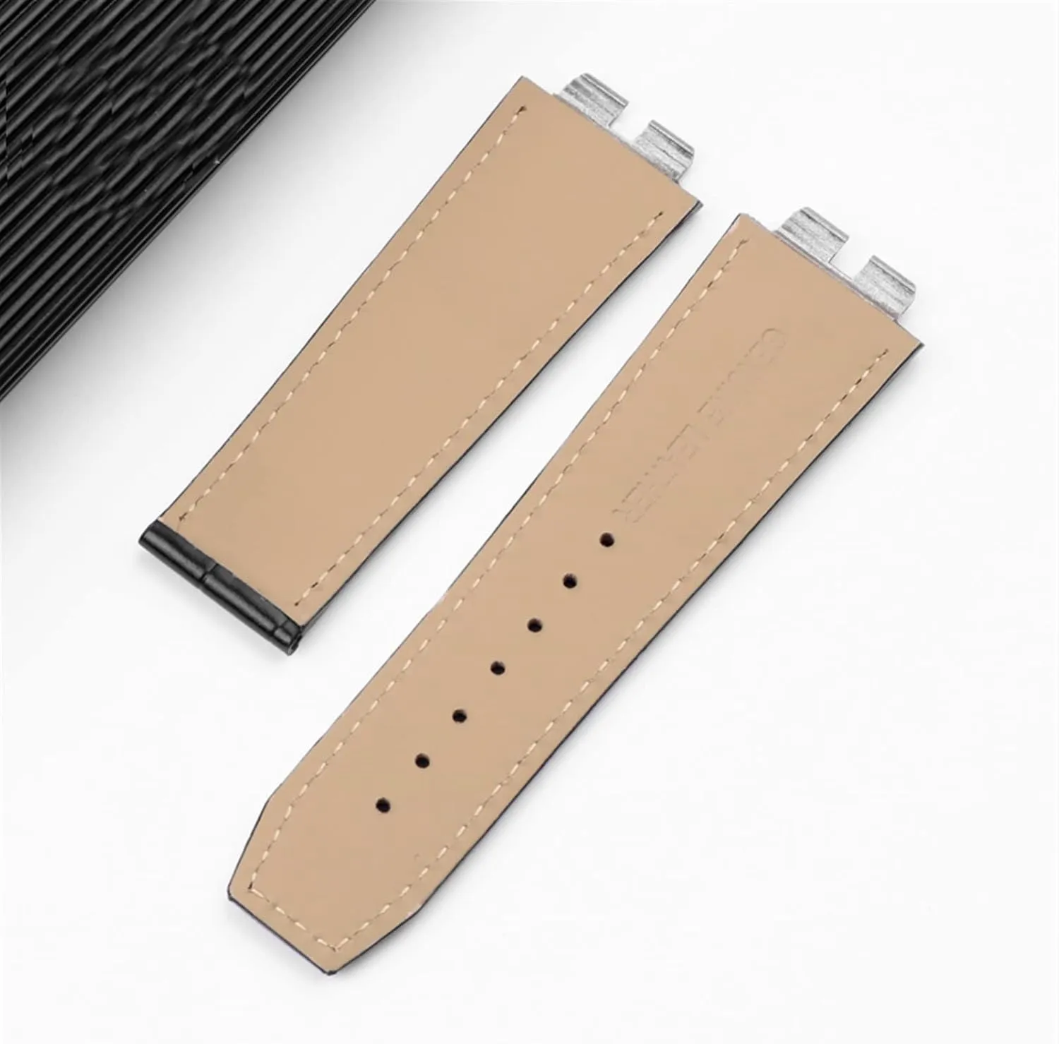 Custom Crocodile Grain Genuine Leather Watch Band for Hublot Ubom Big Bang 411 Quick Release Watch Strap 27-19mm (Color : Rose Gold, Size : 27-19mm)