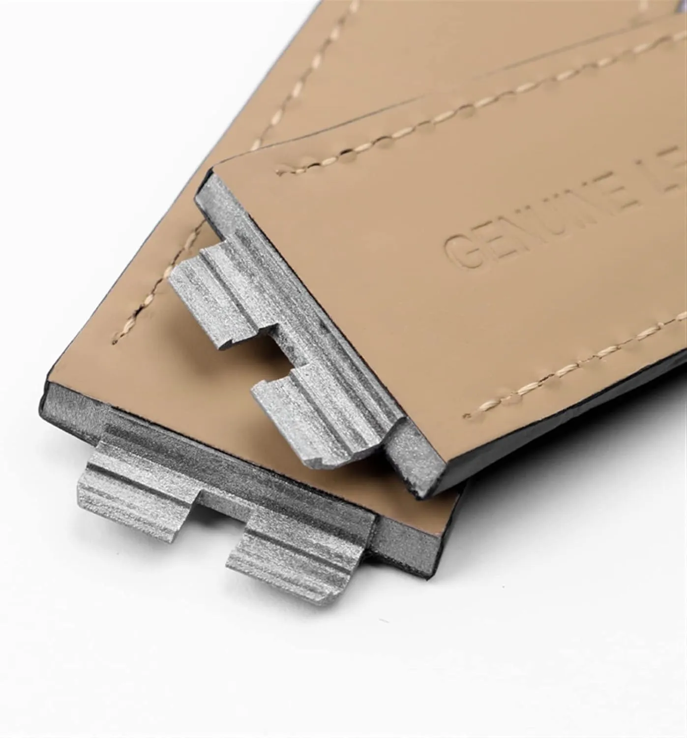 Custom Crocodile Grain Genuine Leather Watch Band for Hublot Ubom Big Bang 411 Quick Release Watch Strap 27-19mm (Color : Rose Gold, Size : 27-19mm)