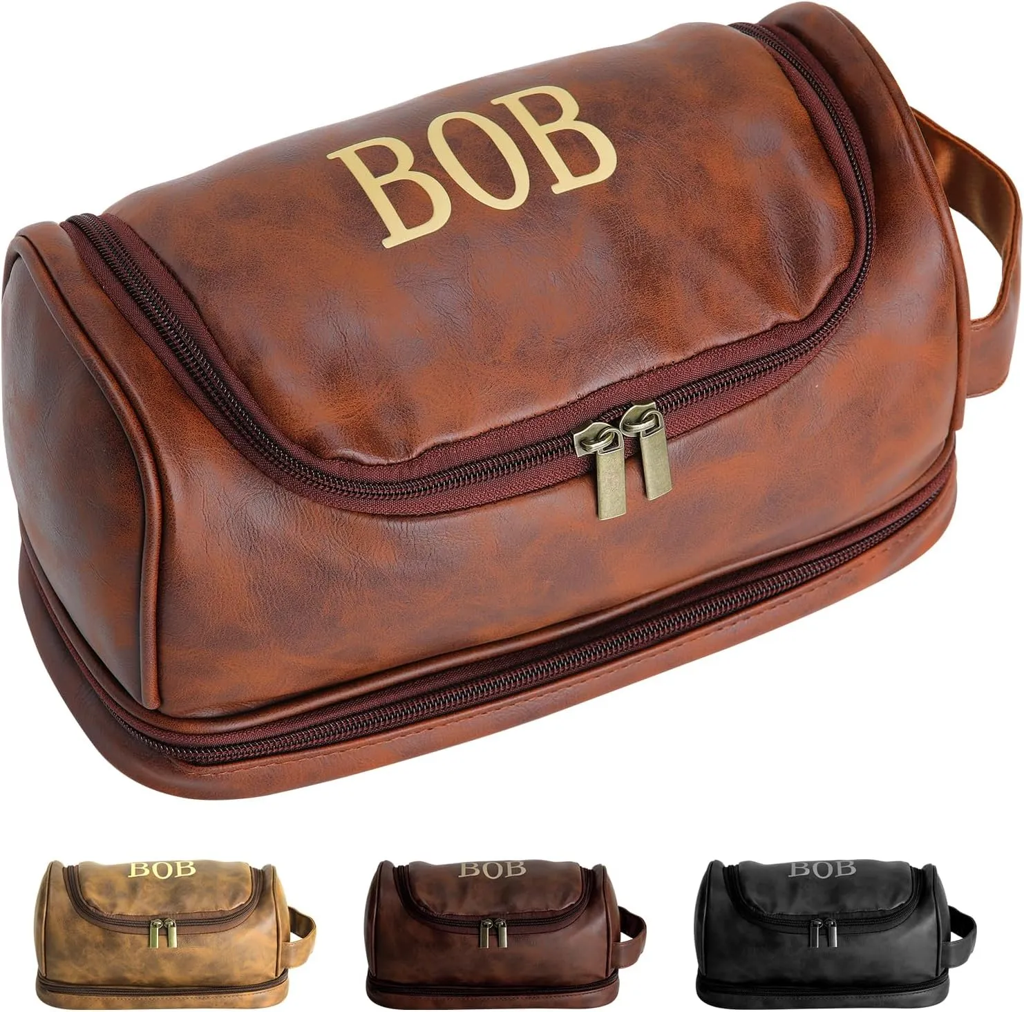 Custom Leather Toiletry Bag For Men Personalized Gifts For Men Custom Gifts For Personalized Toiletry Bags For Man Him Cosmetic Customized For Travel Bag Shaving Kit