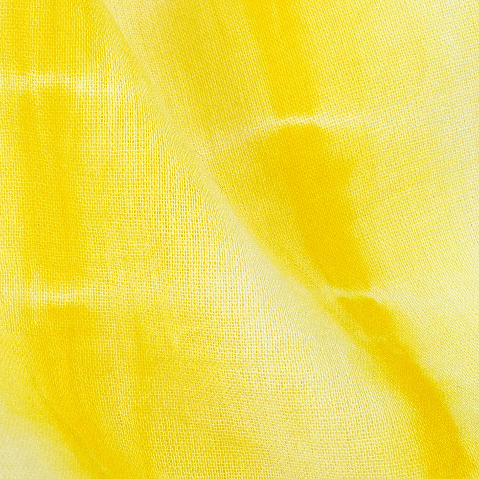Cyber Yellow And White Shibori Hand Tie & Dye Cotton Mulmul Fabric