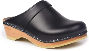 Da Vinci Bastad Slip On Closed Toe Leather Womens Original Swedish Wooden Clogs