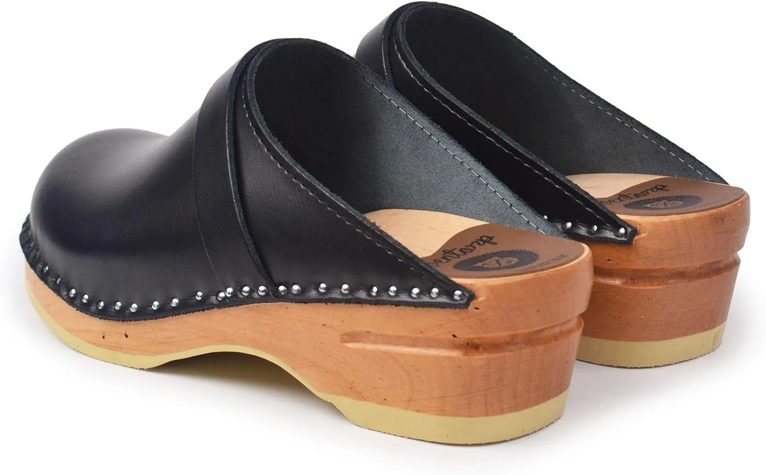Da Vinci Bastad Slip On Closed Toe Leather Womens Original Swedish Wooden Clogs