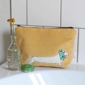 Dachshund Embroidered Make Up Bag - Poppy Treffry