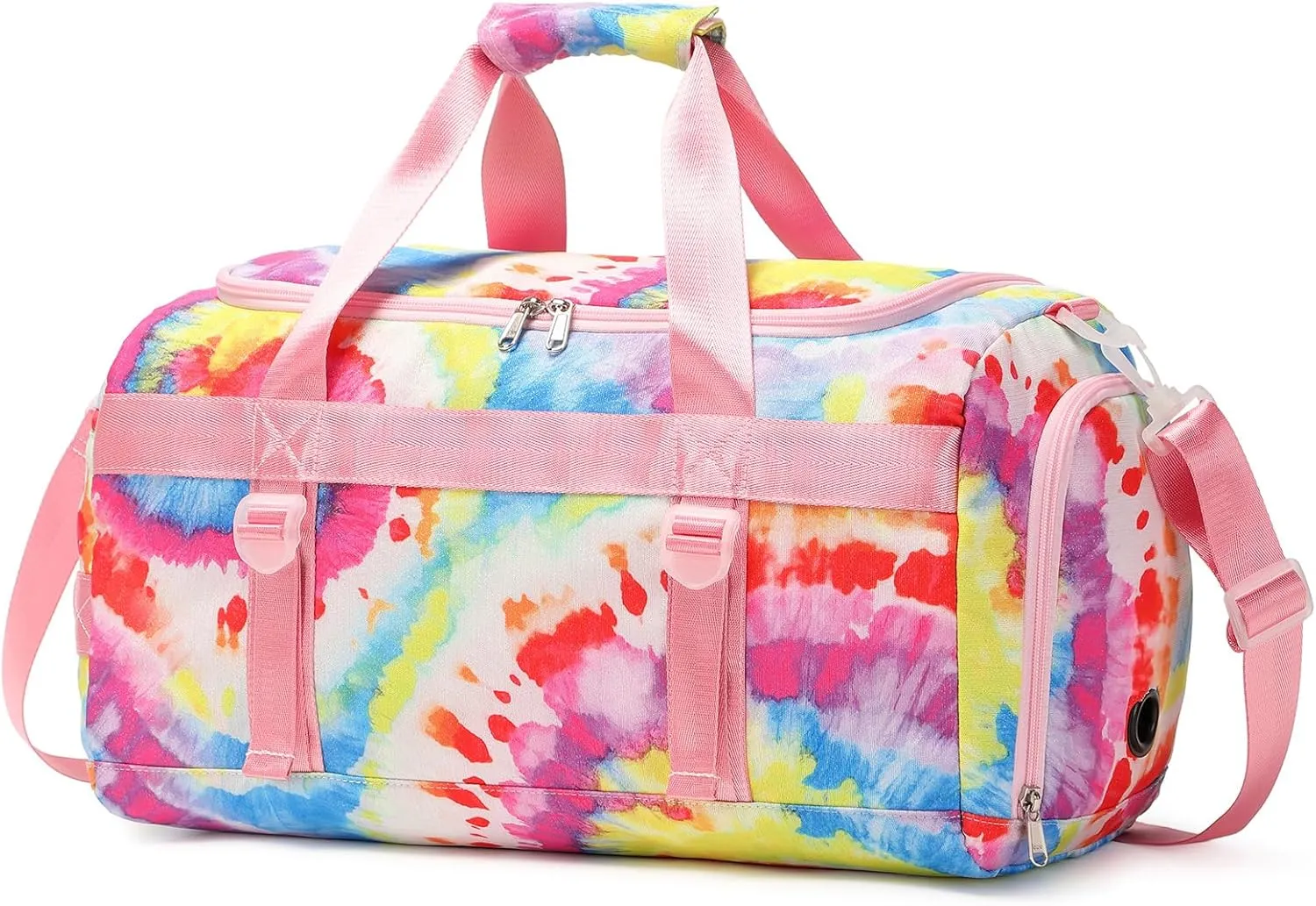 Dance Bag For Girls, Gymnastic Bags With Shoes Compartment Weekender Overnight Bag For Travel Lightweight Waterproof(Pink)