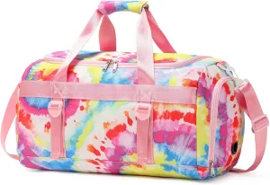 Dance Bag For Girls, Gymnastic Bags With Shoes Compartment Weekender Overnight Bag For Travel Lightweight Waterproof(Pink)