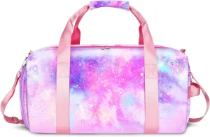 Dance Bag for Girls Kids Travel Duffel Bags Waterproof Sports Gym Bag for Women, Tie-dye Teen Overnight Duffel Bag with Shoe Compartment Ballet Small Gym Bag