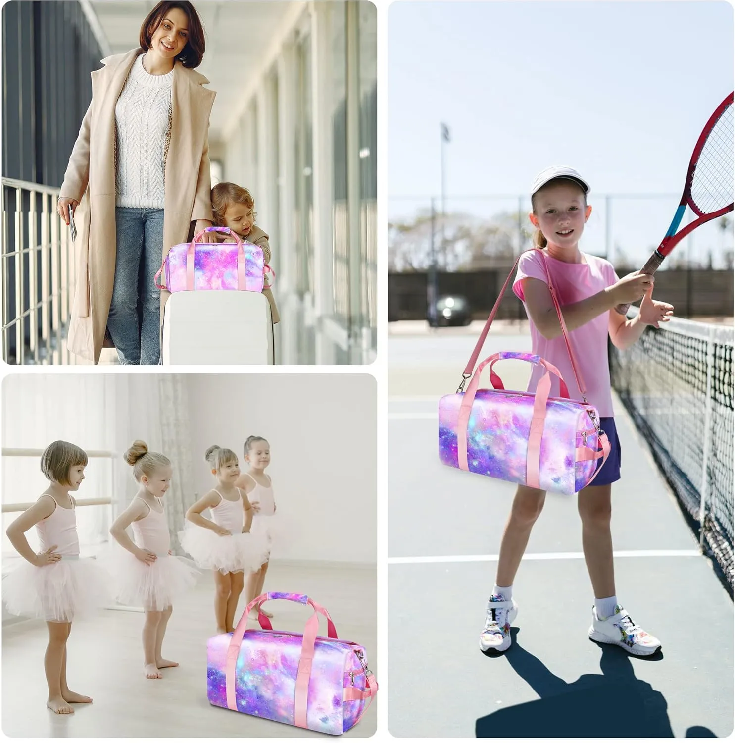 Dance Bag for Girls Kids Travel Duffel Bags Waterproof Sports Gym Bag for Women, Tie-dye Teen Overnight Duffel Bag with Shoe Compartment Ballet Small Gym Bag