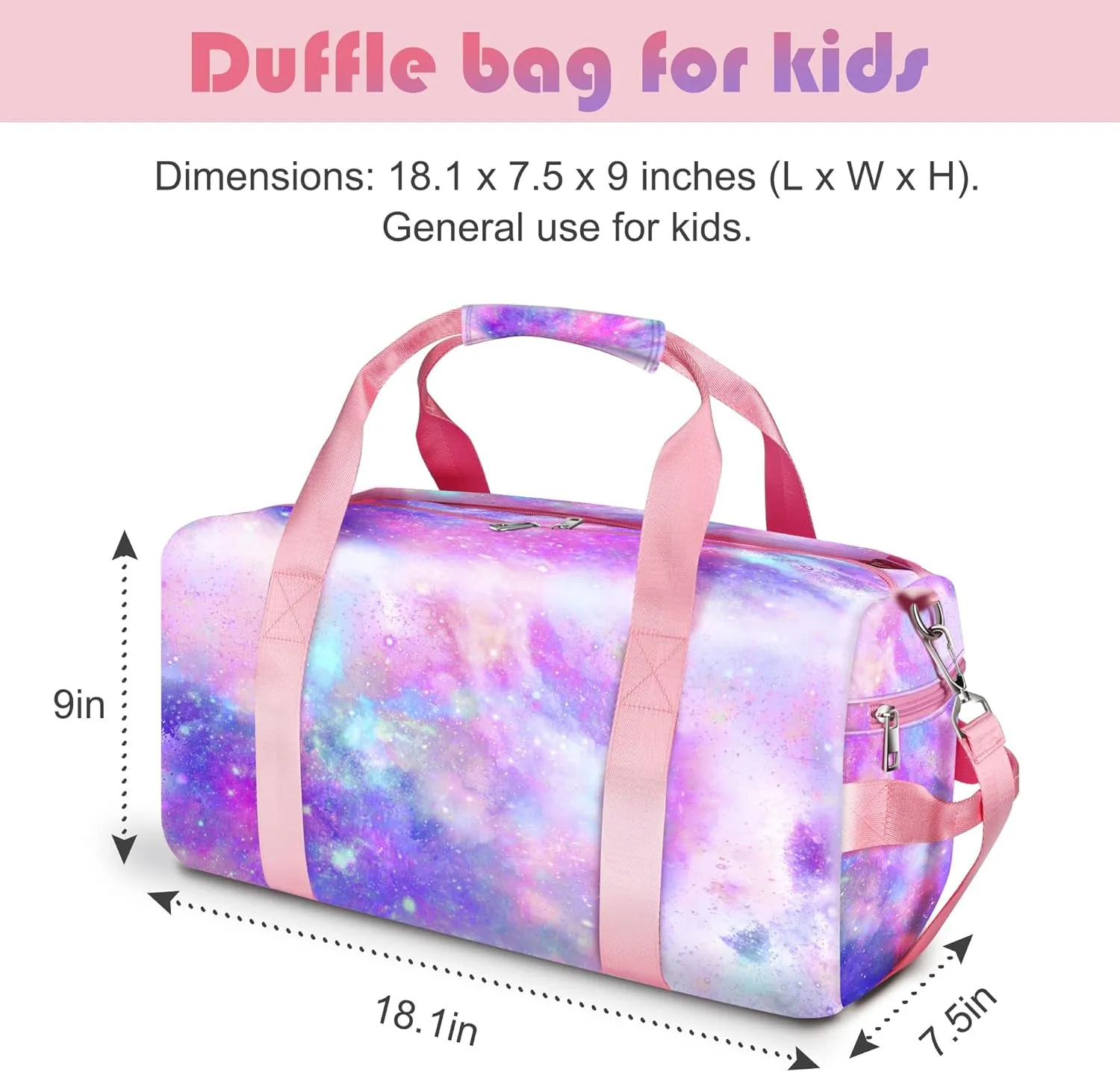Dance Bag for Girls Kids Travel Duffel Bags Waterproof Sports Gym Bag for Women, Tie-dye Teen Overnight Duffel Bag with Shoe Compartment Ballet Small Gym Bag