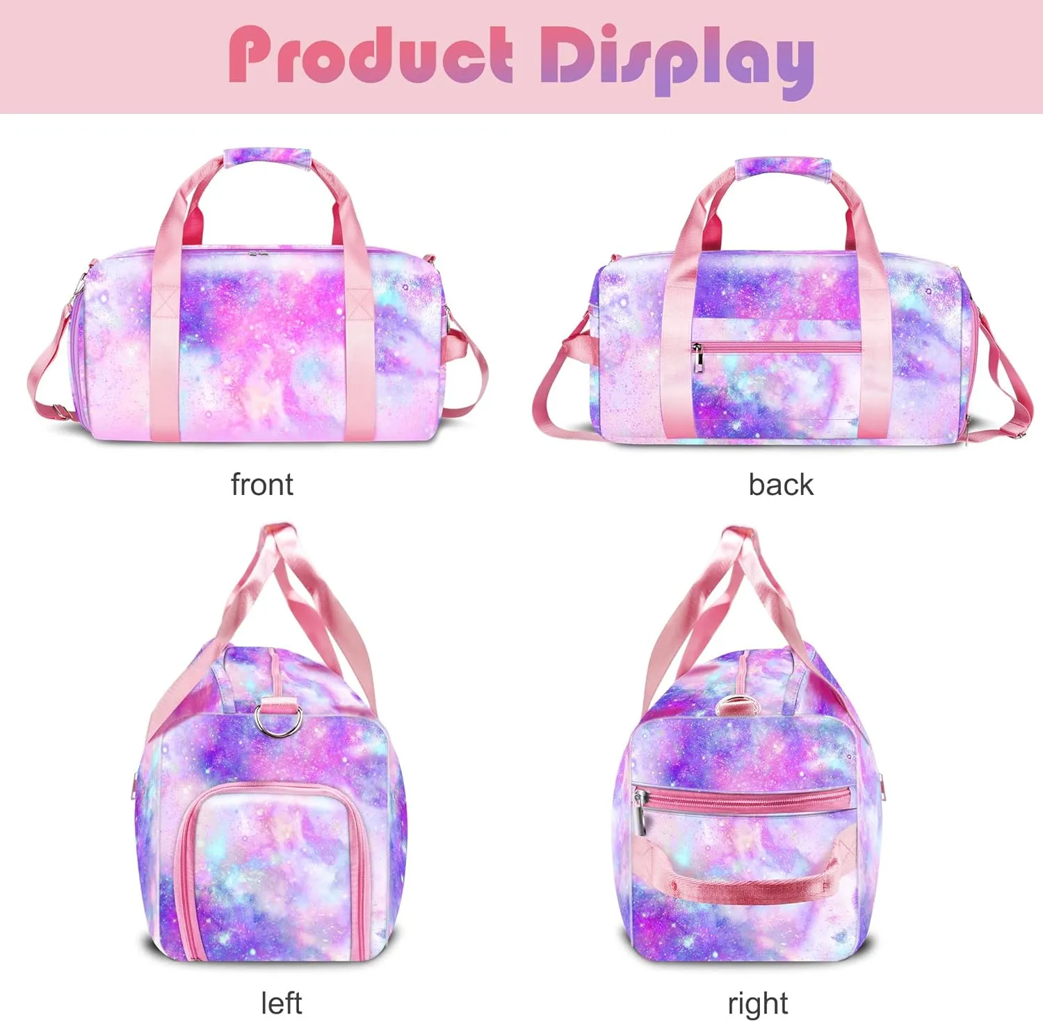 Dance Bag for Girls Kids Travel Duffel Bags Waterproof Sports Gym Bag for Women, Tie-dye Teen Overnight Duffel Bag with Shoe Compartment Ballet Small Gym Bag