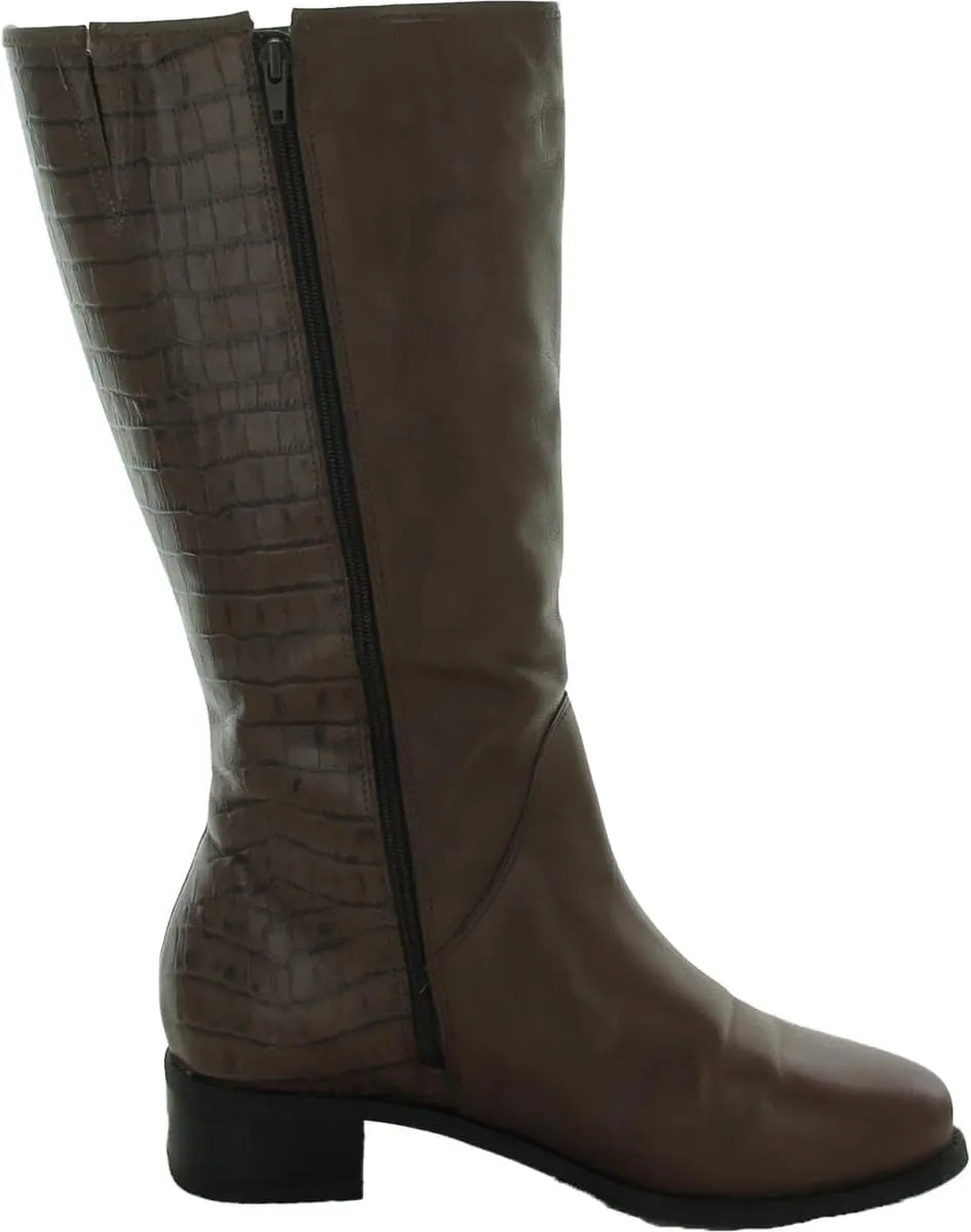 David Tate Womens Superior Embossed Leather Knee-High Boots