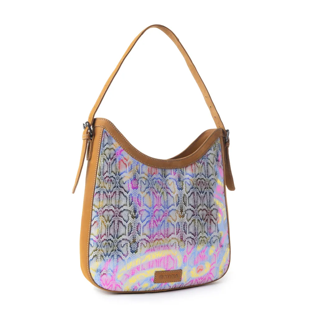 Desert Snow Leopard Leather Bag In White