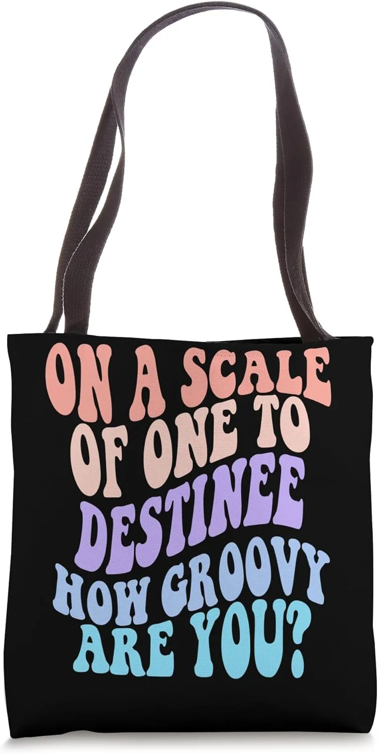 DESTINEE Cute Retro Girls Groovy DESTINEE Personalized Name Tote Bag