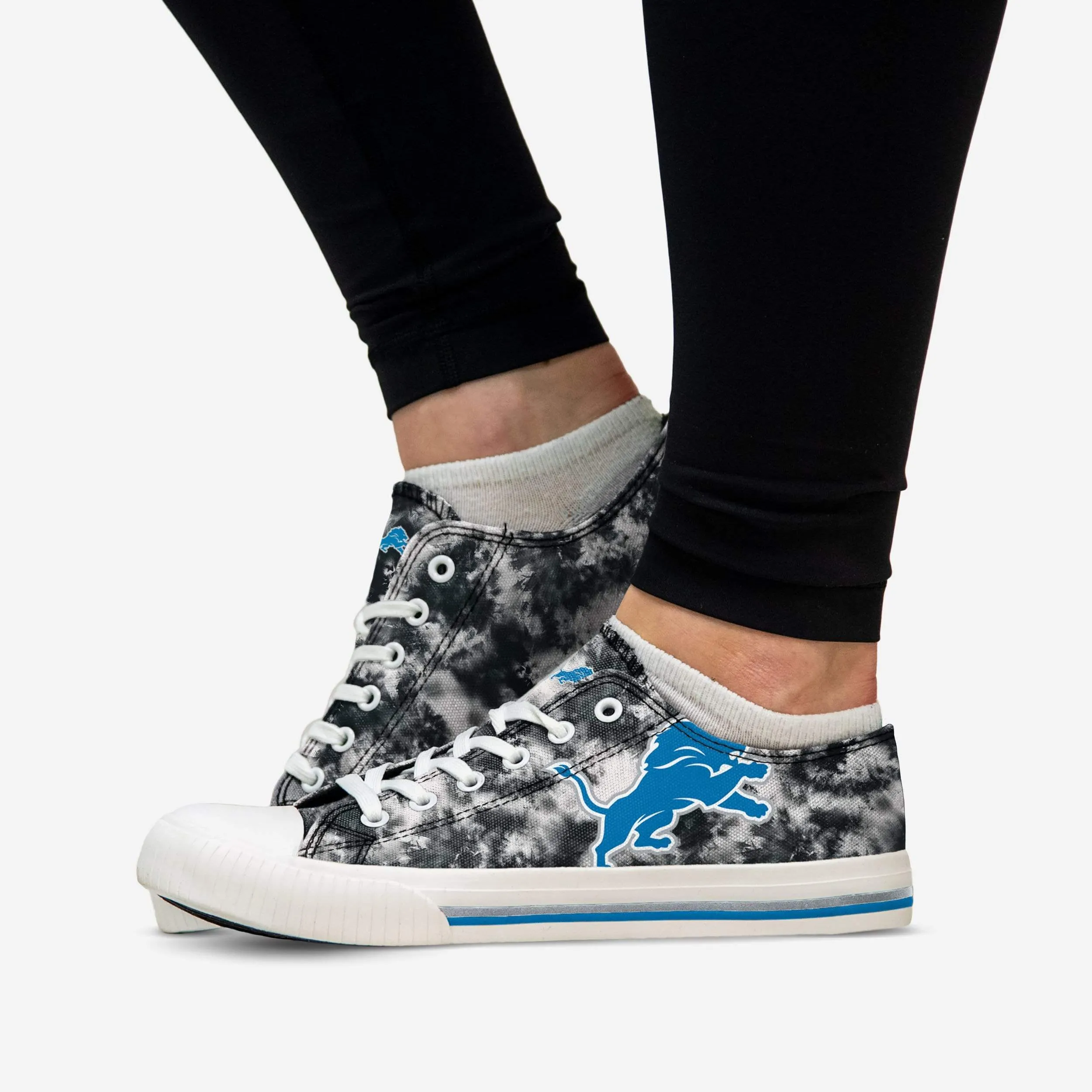 Detroit Lions Womens Low Top Tie-Dye Canvas Shoe