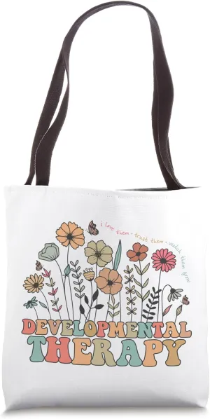 Developmental Therapy Floral Developmental Therapist Groovy Tote Bag