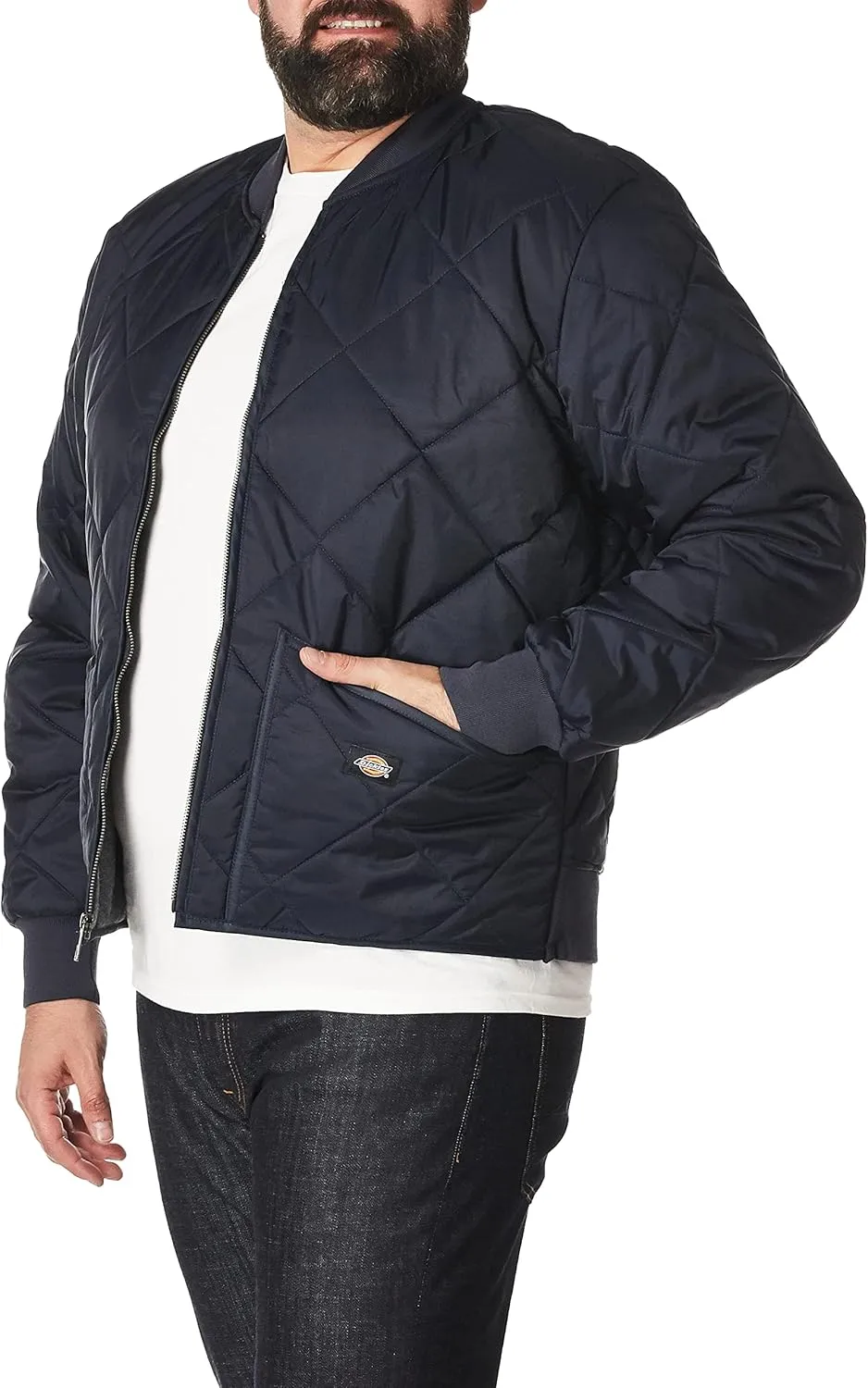 Dickies Men's Diamond Quilted Nylon Dark Navy Jacket
