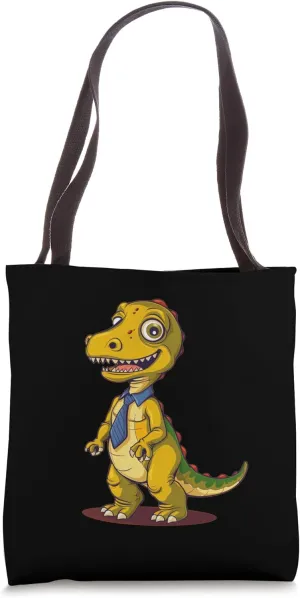 Dinosaur Tie for bureau Lovers and Employee Tote Bag