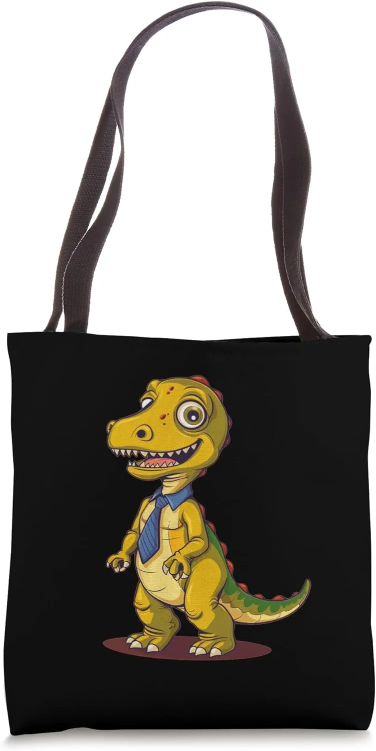 Dinosaur Tie for bureau Lovers and Employee Tote Bag