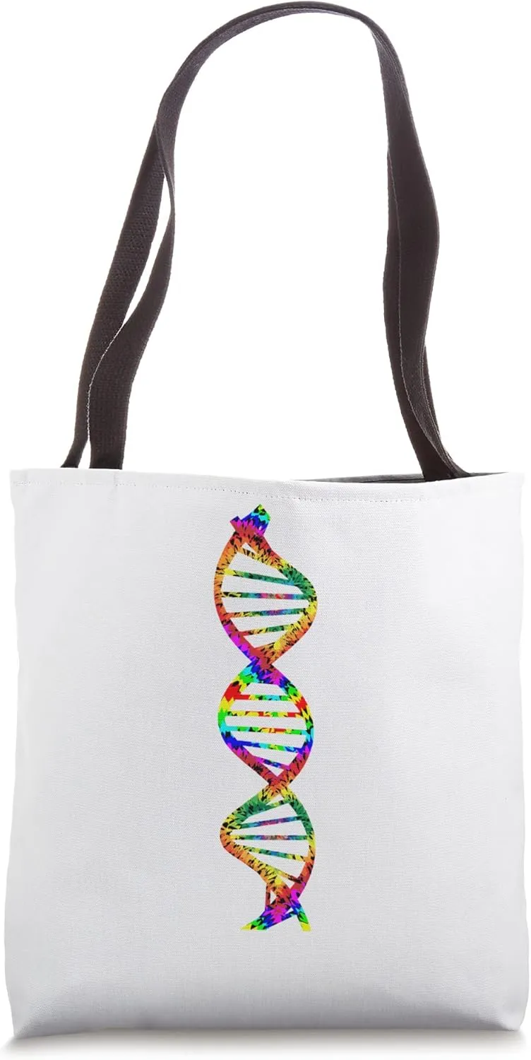 DNA Molecule Tie Dye Science Genetics Biologist White Tote Bag