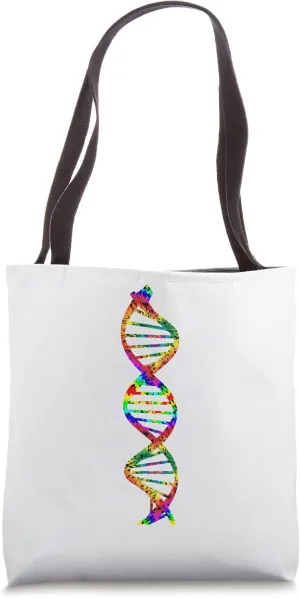 DNA Molecule Tie Dye Science Genetics Biologist White Tote Bag