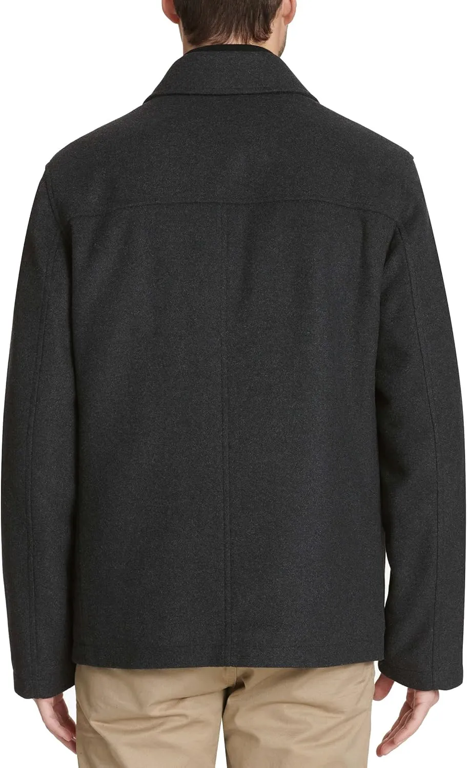 Dockers Men's Wool Blend Zip Up Jacket with Quilted Bib