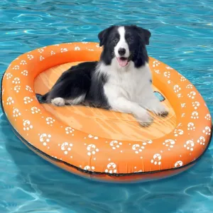 Dog Pool Float Inflatable Dog Floats for Pool Dog Floaties Swimming Pool Floats for Small Medium Large Dog Puncture Proof (Orange)