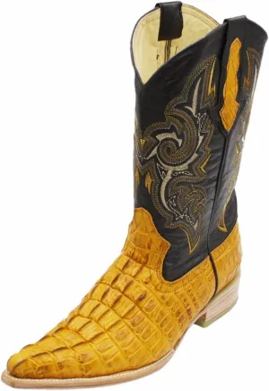 Dona Michi Cowboy Boot's Leather Crocodile Back Cut 2X Toe Cowboy Handmade Luxury Boots