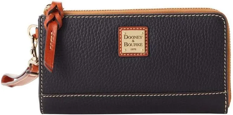 Dooney & Bourke Women's Folded Zip Wristlet in Pebble Grain Leather, with Detachable Wrist Strap
