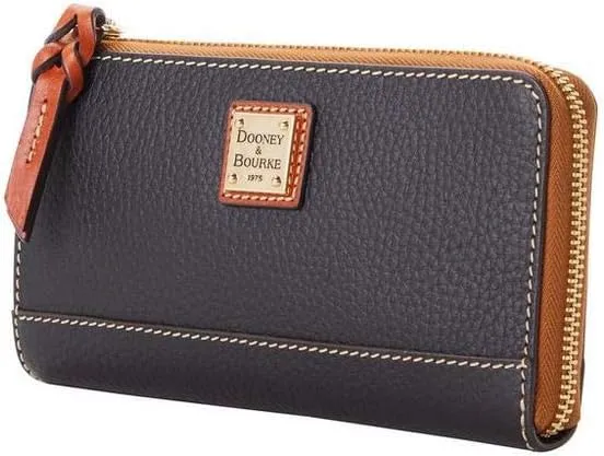 Dooney & Bourke Women's Folded Zip Wristlet in Pebble Grain Leather, with Detachable Wrist Strap