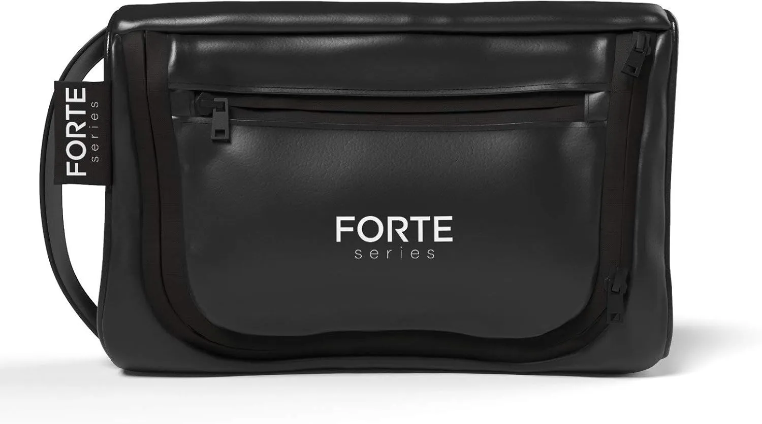 Dopp Kit for Men by Forte Series | Vegan Leather Multi-Pocket Mens Toiletry Bag | Water Resistant Mens Toiletry Bags for Traveling | Sleek Black Toiletry Bag for Men with Easy Carry Handle