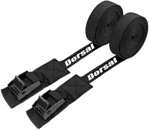 DORSAL Surfboard Kayak SUP Surf Roof Rack Tie Down Straps 15 FT (2) Black