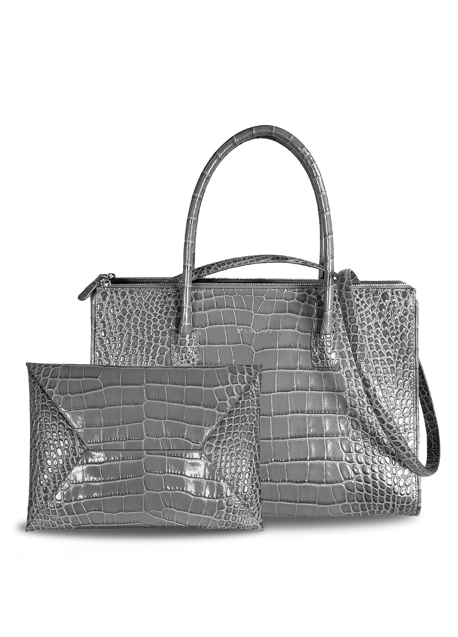 Double Zipper Leather Bag