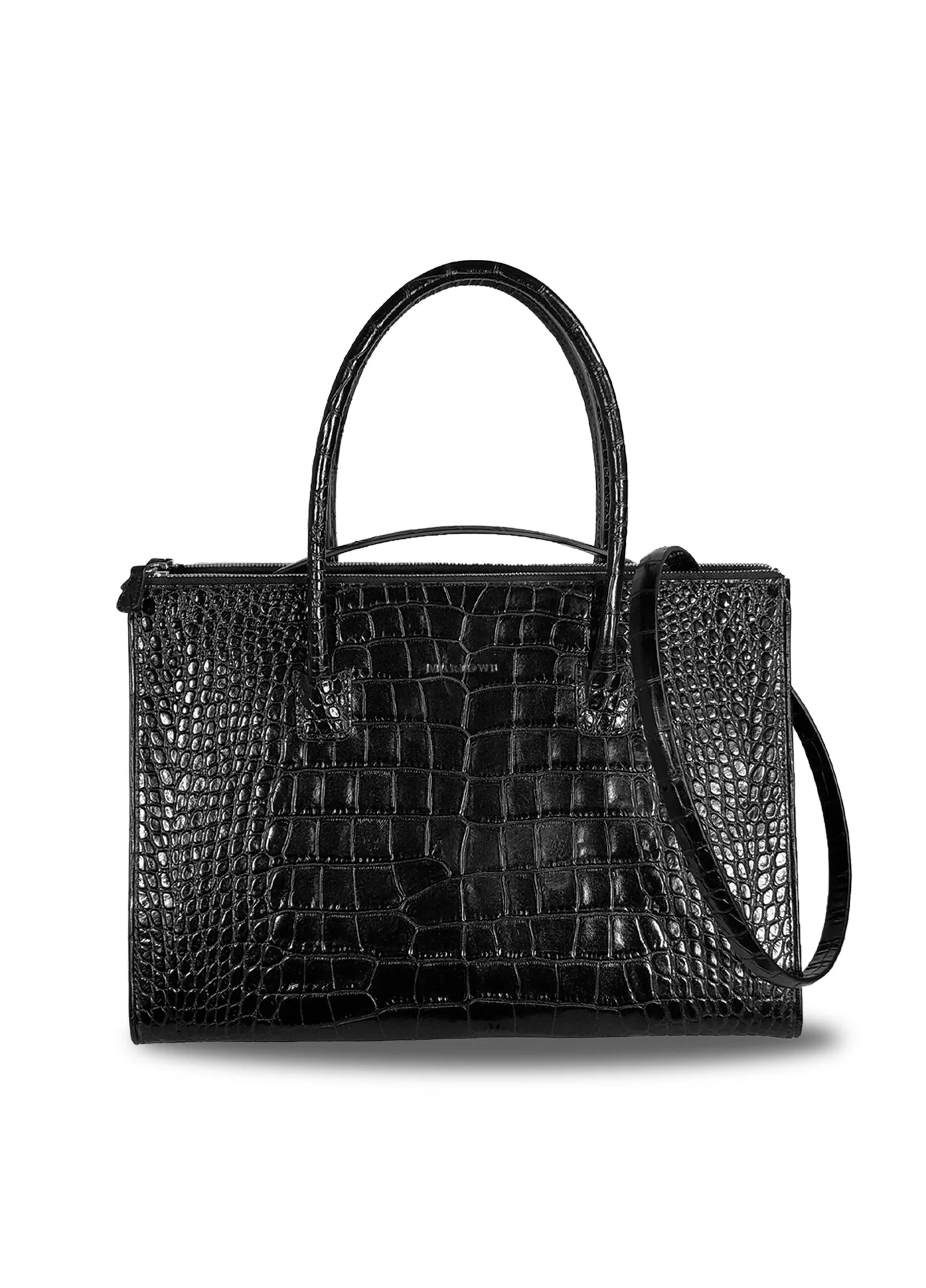 Double Zipper Leather Bag